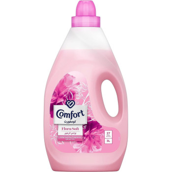 Comfort Fabric Softener Flora Soft, For Fresh And Soft Clothes, 3 Litres