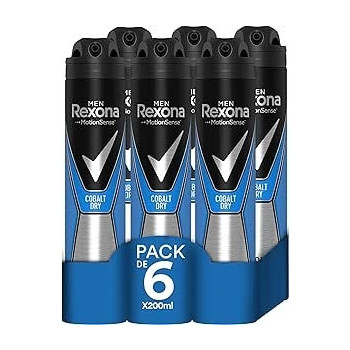 Rexona Cobalt Dry Antiperspirant Deodorant Spray, 6 x 200 Ml