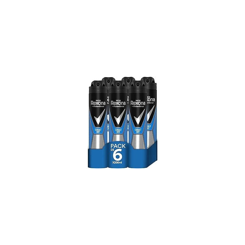 Rexona Cobalt Dry Antiperspirant Deodorant Spray, 6 x 200 Ml