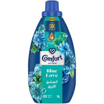 Comfort Concentrated Fabric Softener, Blue Love, With Pro Fresh Technology For Up To 9x Fragrance, 1L
