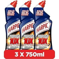 Harpic Original Power Plus 10x Most Powerful Toilet Cleaner, 750ml, Pack Of 3