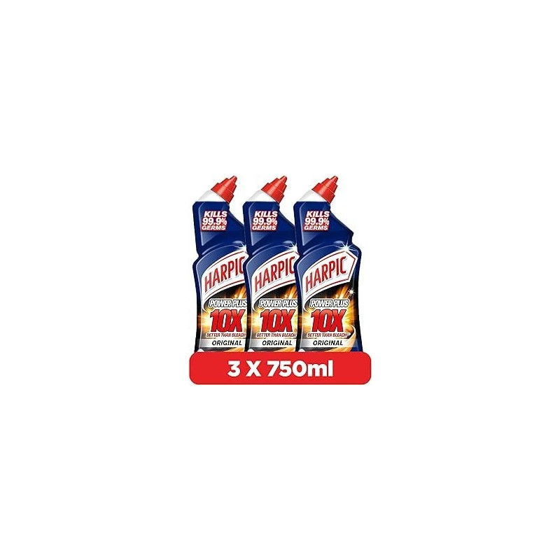 Harpic Original Power Plus 10x Most Powerful Toilet Cleaner, 750ml, Pack Of 3