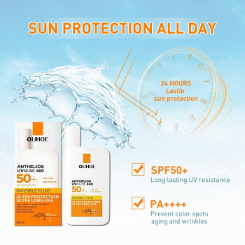 Ouhoe Sunscreen Gel Cream For High UVA UVB Protection SPF 50+ Sun Protection For Sensitive and Dry Skin 50ml