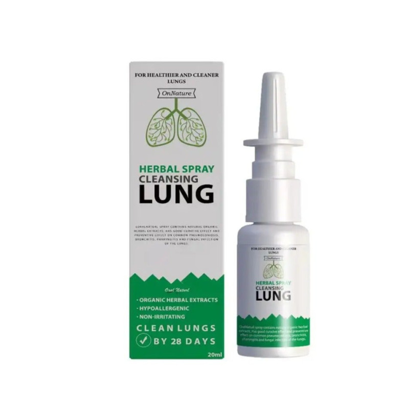 Onnature Herbal Organic Lung Cleanser And Repair Nasal Spray, Lung Purification, Detoxification, Relief Of Allergy Symptoms, Unblocking Breathing Passage And Improve Respiratory System - 20 ml