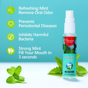 Disaar Oral Breath Freshener Mint Flavor Spray Refreshing Mouth Spray For Bad Breath - 20ml