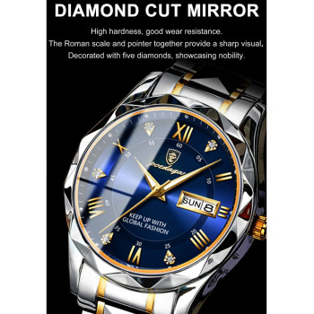 Poedagar Fashion Luxury Wristwatch, Luminous Stainless Steel Quartz Waterproof Man Watch