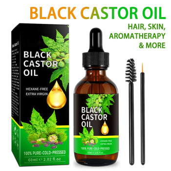 Ouhoe Jamaican Black Castor Oil For Eyelashes Eyebrows Essential Oil for Body Massage Hair Loss Prevention and Hair Growth - 60 ml