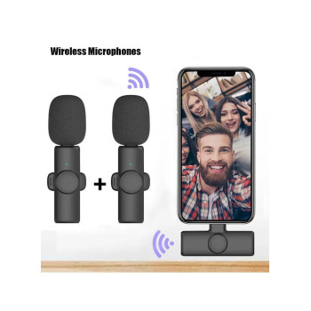 K9 2 in 1 Wireless Lavalier Microphone for Type-C Phone , USB-C Android Phone and iPhone Mini Mic for YouTube, TikTok Live Streaming, Gaming, Video Recording, Vlog with Auto Noise Reduction