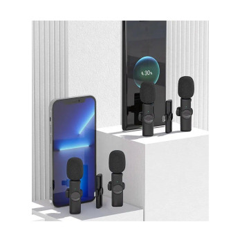 K9 2 in 1 Wireless Lavalier Microphone for Type-C Phone , USB-C Android Phone and iPhone Mini Mic for YouTube, TikTok Live Streaming, Gaming, Video Recording, Vlog with Auto Noise Reduction