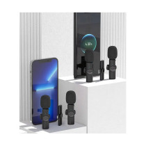 K9 2 in 1 Wireless Lavalier Microphone for Type-C Phone , USB-C Android Phone and iPhone Mini Mic for YouTube, TikTok Live Streaming, Gaming, Video Recording, Vlog with Auto Noise Reduction