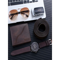 Men's Deluxe Gift Set - Watch, Wallet, Belt And Sunglasses - Stylish Accessories Collection and Perfect Birthday Gift Set