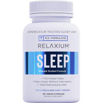 Relaxium Natural Sleep Aid - Sleep Supplement For Longer Sleep And Stress Relief Non-Habit Forming - 60 Capsules