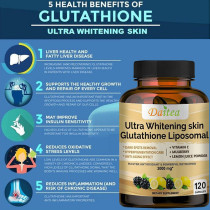 Daitea Ultra Skin Whitening Glutathione Collagen Anti-Aging And Anti Wrinkles Dietary Supplement For Dark Spot and Hyperpigmentation (60 Capsules)