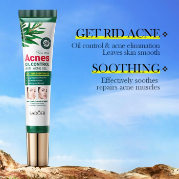 Sadoer Tea Tree Acne Control Gel For Acne Marks, Pimples, Facial Oil Control And Dead Skin Care - 20g