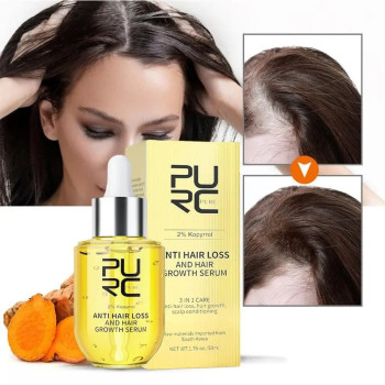 Purc Hair Growth And Anti Hair Loss Serum With Biotin Argan Oil Ginger For Men And Women - 50ml