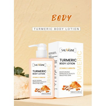 Sauvasine Anti-Aging Turmeric Body Lotion For Deep Skin Cleansing, Body Whitening and Moisturizing With Vitamin C And Alpha Arbutin - 100 ml
