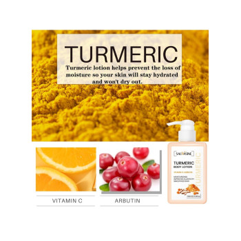 Sauvasine Anti-Aging Turmeric Body Lotion For Deep Skin Cleansing, Body Whitening and Moisturizing With Vitamin C And Alpha Arbutin - 100 ml