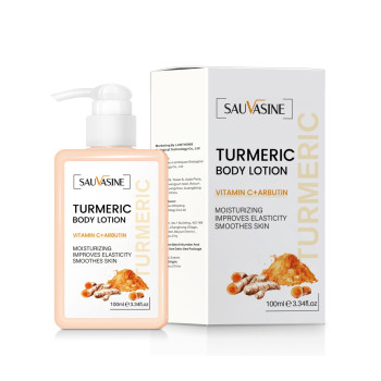 Sauvasine Anti-Aging Turmeric Body Lotion For Deep Skin Cleansing, Body Whitening and Moisturizing With Vitamin C And Alpha Arbutin - 100 ml