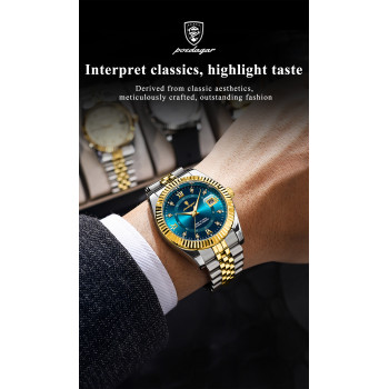 Poedagar Luxury Sport Wrist Watch For Man, Waterproof Luminous Date Quartz Stainless Steel Mens Watch