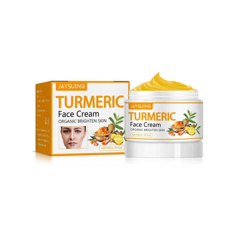 Jaysuing Turmeric Face Cream For Skin Firming and Whitening, Facial Moisturizing Smooth Wrinkles And Tighten Skin For A Youthful Glow 50g