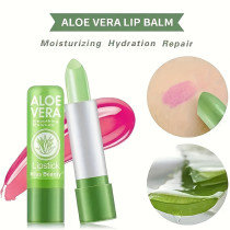 Kiss Beauty 2 Pcs Long-Lasting Color Changing Magic Lipstick, Lip Moisturizing Hydrating and Repairing Tinted Lip Care Gloss - Aloe Vera Lip Balm Stick