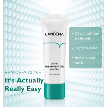 Lanbena Acne Treatment Gel To Clear Severe Acne Spot Shrink Pores Clear Acne Pimples Blemishes and Repair Acne Skin - 20g