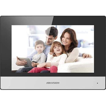 Hikvision IP Video Intercom For Villa or House, 7-Inch Colorful Touch Screen With Wireless Network and Two Way Audio, DS-KH6320-WTE1, Black/Silver