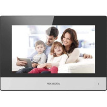 Hikvision IP Video Intercom For Villa or House, 7-Inch Colorful Touch Screen With Wireless Network and Two Way Audio, DS-KH6320-WTE1, Black/Silver