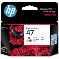 HP 47 Tri-Color Original Ink Advantage Cartridge, 6ZD61AE, Cyan, Magenta, Yellow