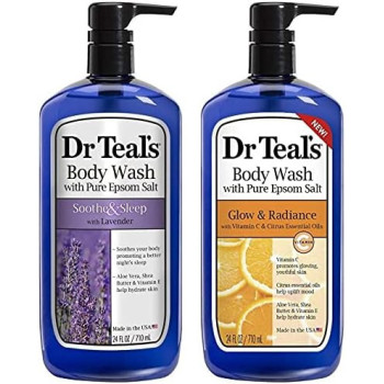 Dr Teal's Total Body Bliss Combo Of Lavender Soothe And Sleep With Vitamin C Glow And Radiance Body Wash Pack