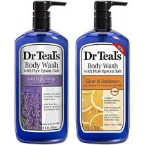 Dr Teal's Total Body Bliss Combo Of Lavender Soothe And Sleep With Vitamin C Glow And Radiance Body Wash Pack