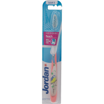 Jordan Individual Reach Soft Toothbrush With Comfortable Grip, Multicolour