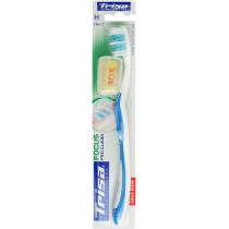 Trisa Focus Pro Clean Hard Adult Toothbrush with Hygiene Cap - Finest Swiss Oral Care