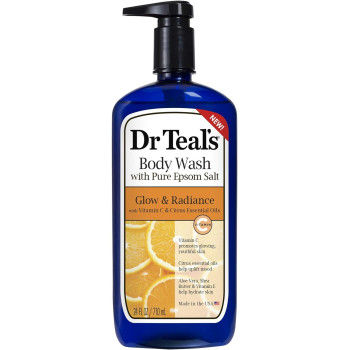 Dr. Teal's Glow And Radiance Body Wash with Vitamin C 24oz And Citrus Essential Oils, Pack of 2