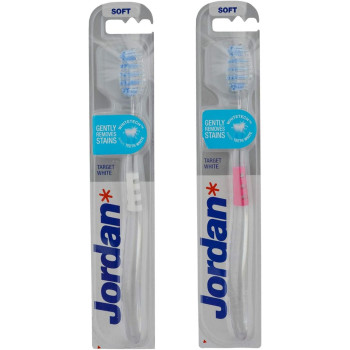 Jordan Target White Toothbrush With Pressure Sensor And Soft Bristles