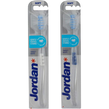 Jordan Target White Toothbrush With Pressure Sensor And Soft Bristles