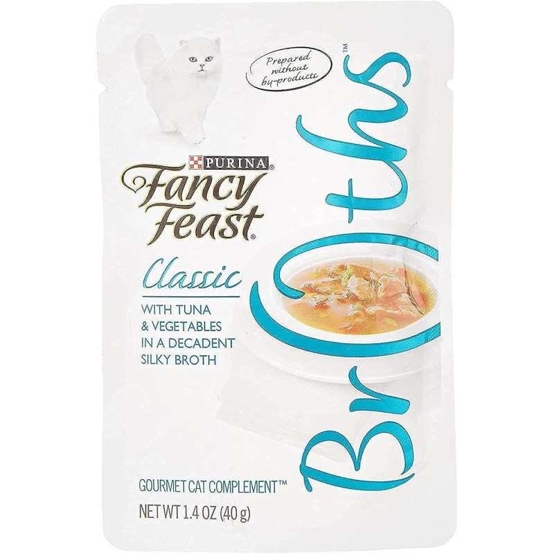 Purina Fancy Feast Classic Broths Tuna & Vegetable Wet Cat Food 40g X 12 Pack