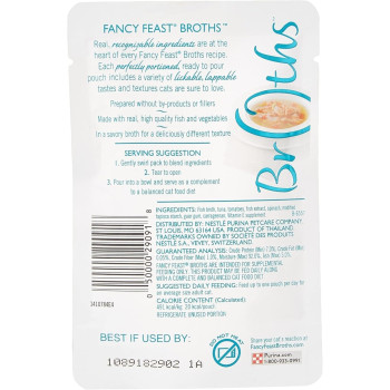 Purina Fancy Feast Classic Broths Tuna & Vegetable Wet Cat Food 40g X 12 Pack