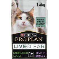Purina Pro Plan LiveClear Sterilised Adult Cat Dry Food 1.4kg
