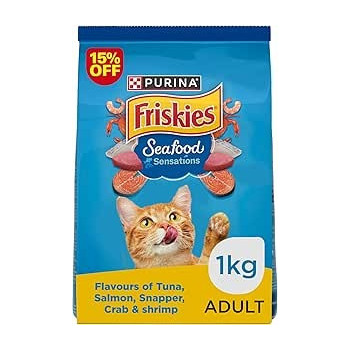 Purina Friskies Seafood Sensations Cat Dry Food Promo Ba g 1 Kg X 5 pack