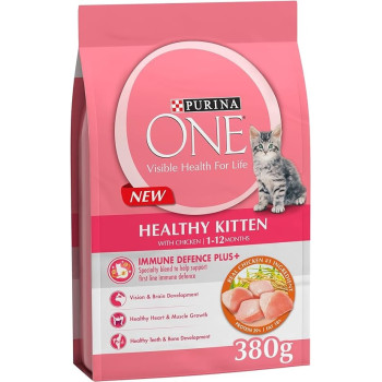 Purina One Healthy Kitten Chicken Cat Dry Food 380 g x 5 pack