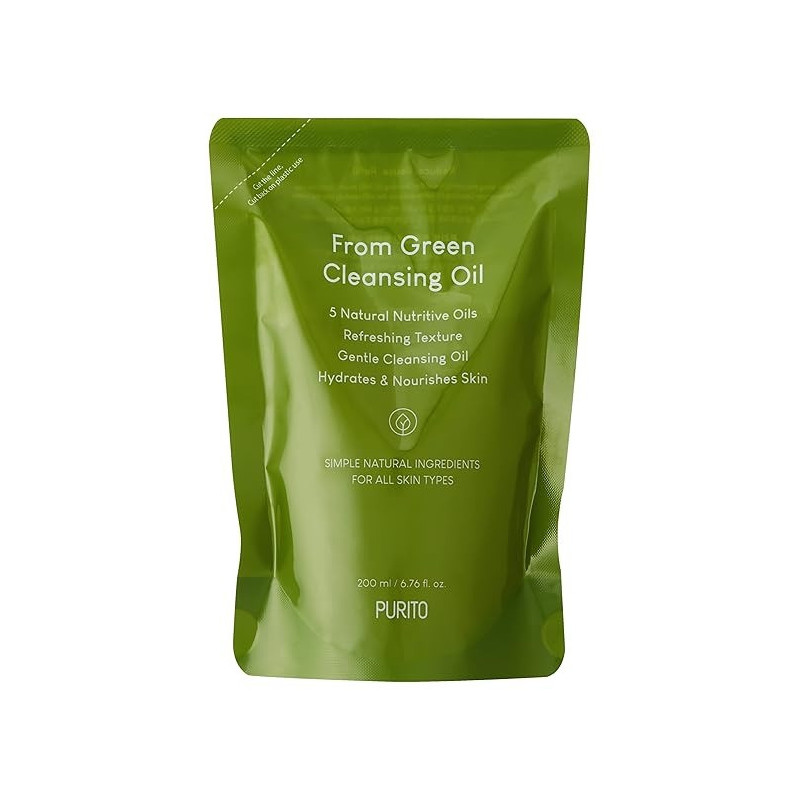 Purito From Green Cleansing Oil Refill, 200Ml, Gentle Facial Cleanser, Cruelty-Free And Vegan