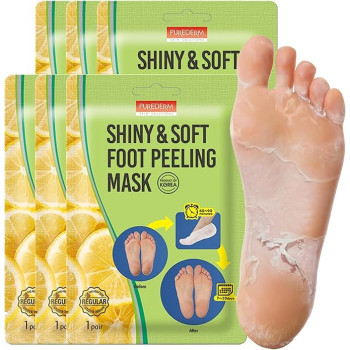 Purederm Shiny And Soft Foot Peeling Mask Set, 3 pair