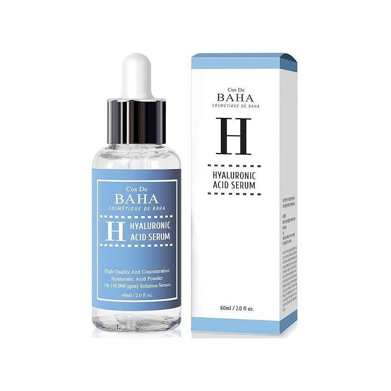 Cos De Baha Pure Hyaluronic Acid 1 Percent Serum, 60Ml 10000Ppm, Intense Hydration And Visibly Plumped Skin