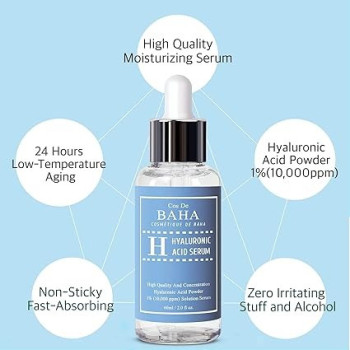 Cos De Baha Pure Hyaluronic Acid 1 Percent Serum, 60Ml 10000Ppm, Intense Hydration And Visibly Plumped Skin