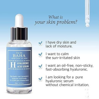 Cos De Baha Pure Hyaluronic Acid 1 Percent Serum, 60Ml 10000Ppm, Intense Hydration And Visibly Plumped Skin
