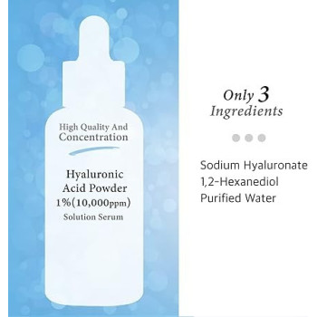 Cos De Baha Pure Hyaluronic Acid 1 Percent Serum, 60Ml 10000Ppm, Intense Hydration And Visibly Plumped Skin