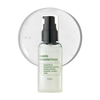 Purito Centella Unscented Serum For Face, Centella Asiatica, Calming Soothing Serum, 60Ml