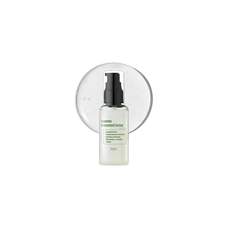 Purito Centella Unscented Serum For Face, Centella Asiatica, Calming Soothing Serum, 60Ml