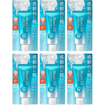 Biore Uv Aqua Rich Watery Essence Spf50+/Pa++++ 50G, Set Of 6